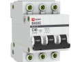 Выключатель автоматический модульный 3п C 40А 4.5кА ВА 47-29 Basic EKF mcb4729-3-40C